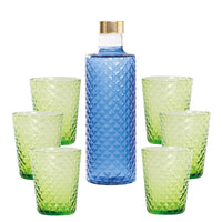 Isolano Set Bicchieri e Bottiglia In Vetro Borosilicato - Set 7 Pz