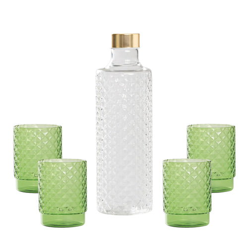 Isolano Set Glazen en Fles In Borosilicaatglas - Set 5 St