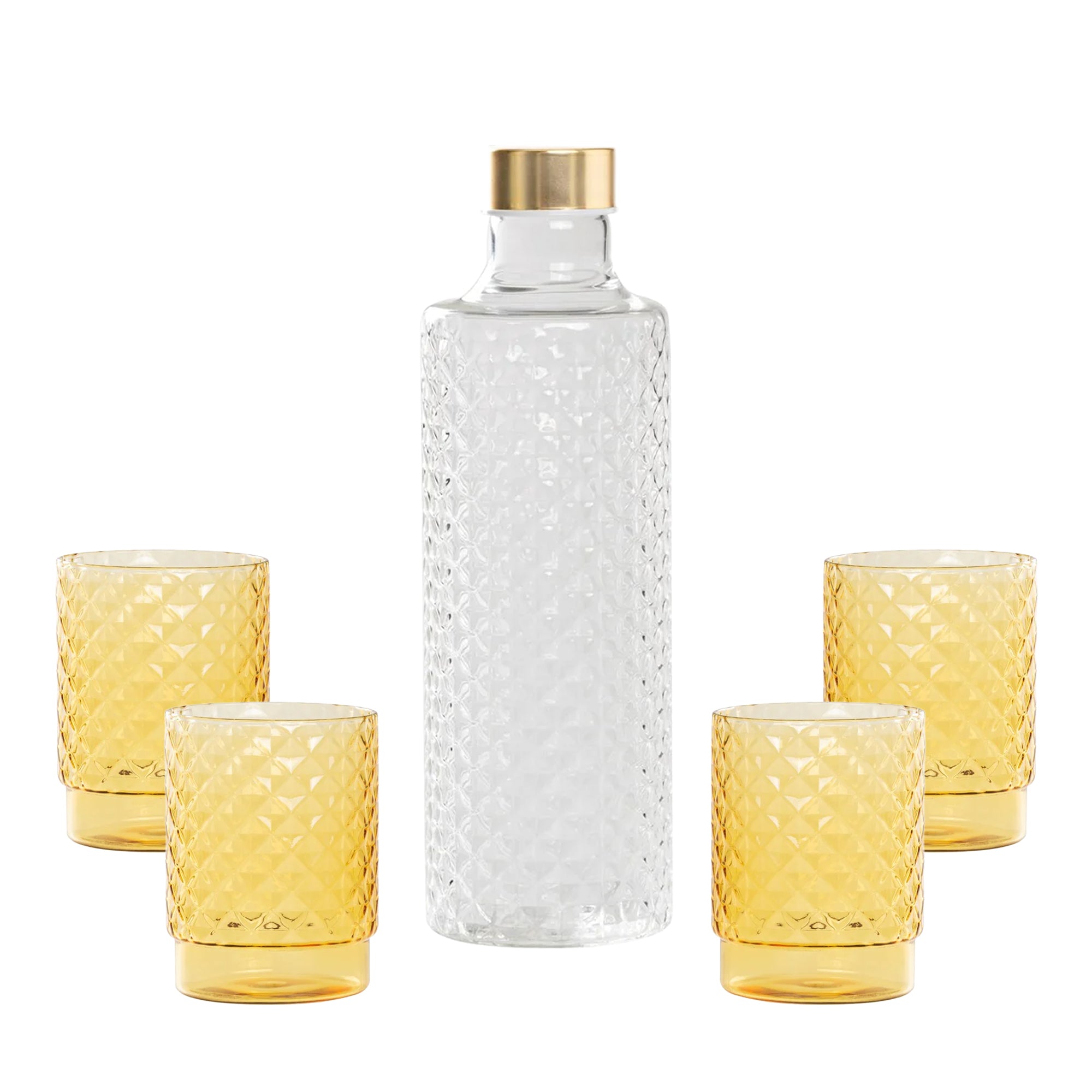 Isolano Set Glazen en Fles In Borosilicaatglas - Set 5 St
