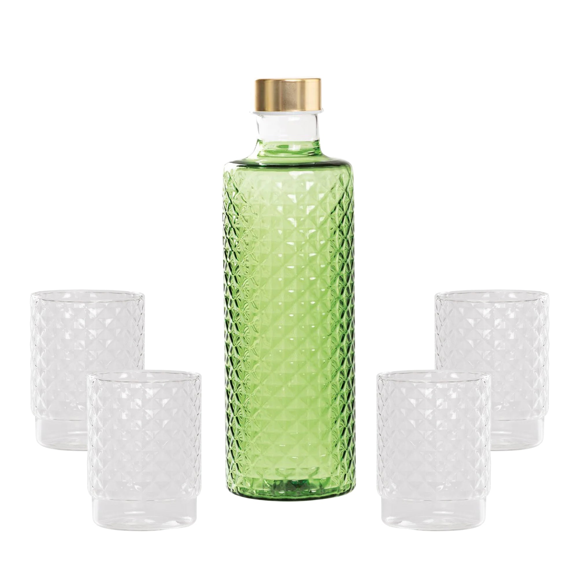 Isolano Set Glazen en Fles In Borosilicaatglas - Set 5 St