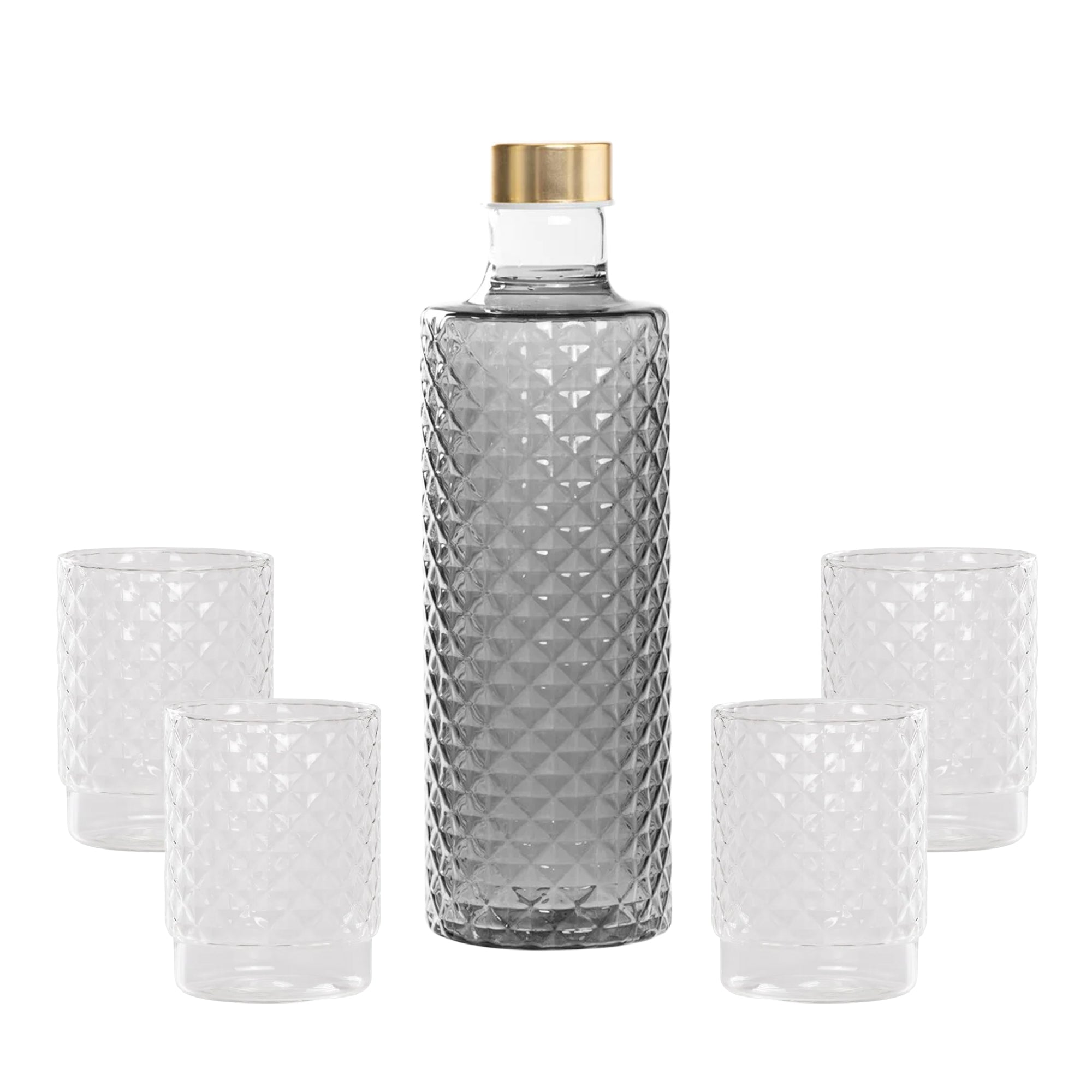 Isolano Set Glazen en Fles In Borosilicaatglas - Set 5 St
