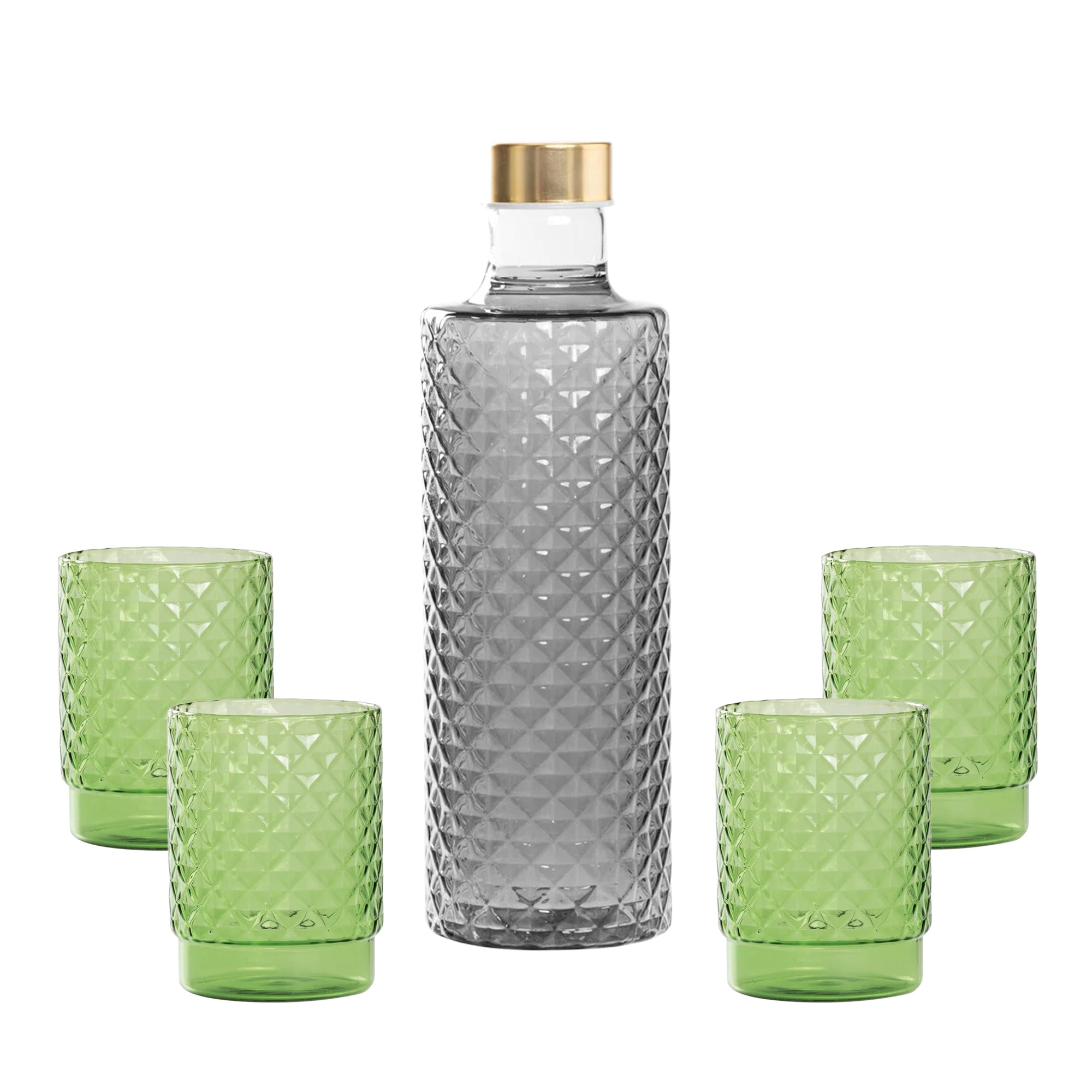Isolano Set Glazen en Fles In Borosilicaatglas - Set 5 St