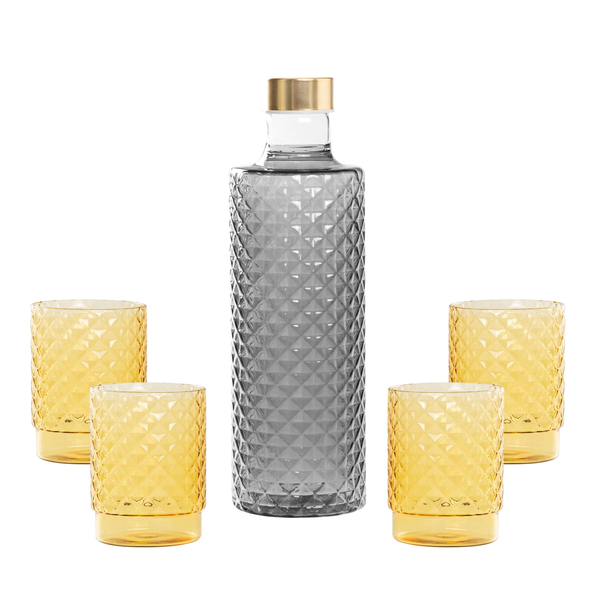 Isolano Set Glazen en Fles In Borosilicaatglas - Set 5 St