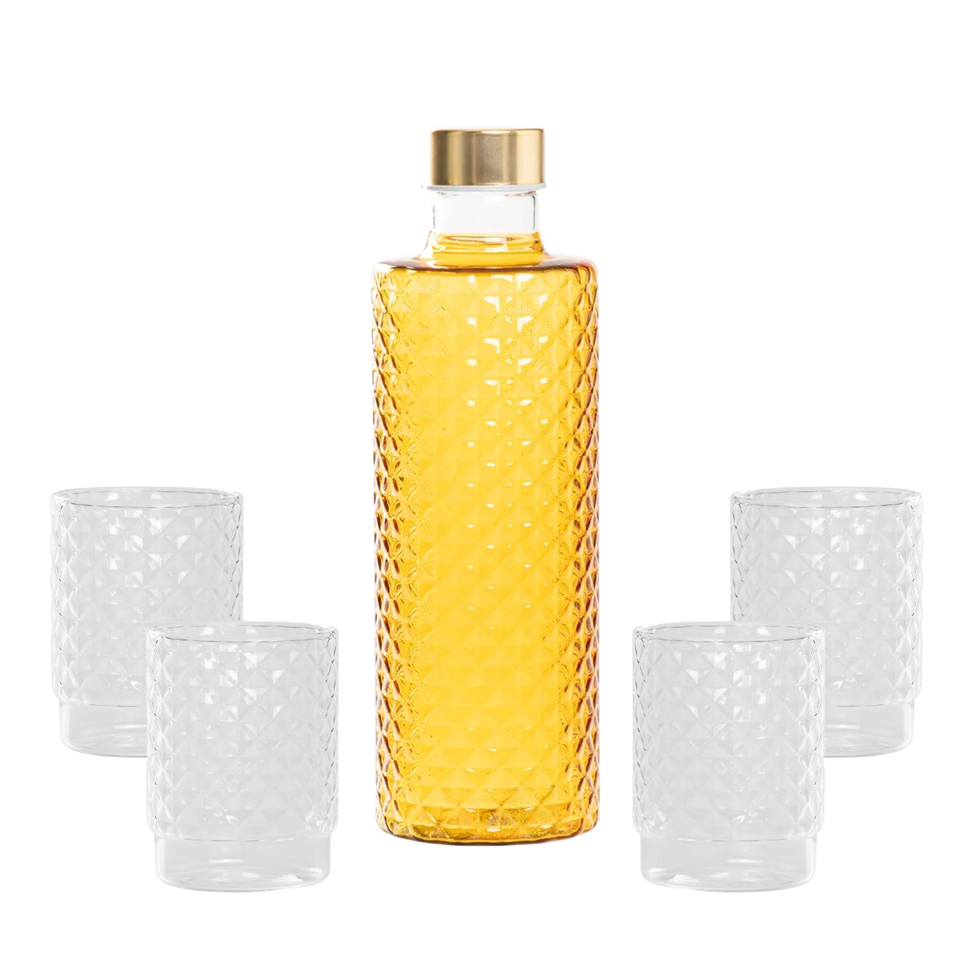 Isolano Set Glazen en Fles In Borosilicaatglas - Set 5 St