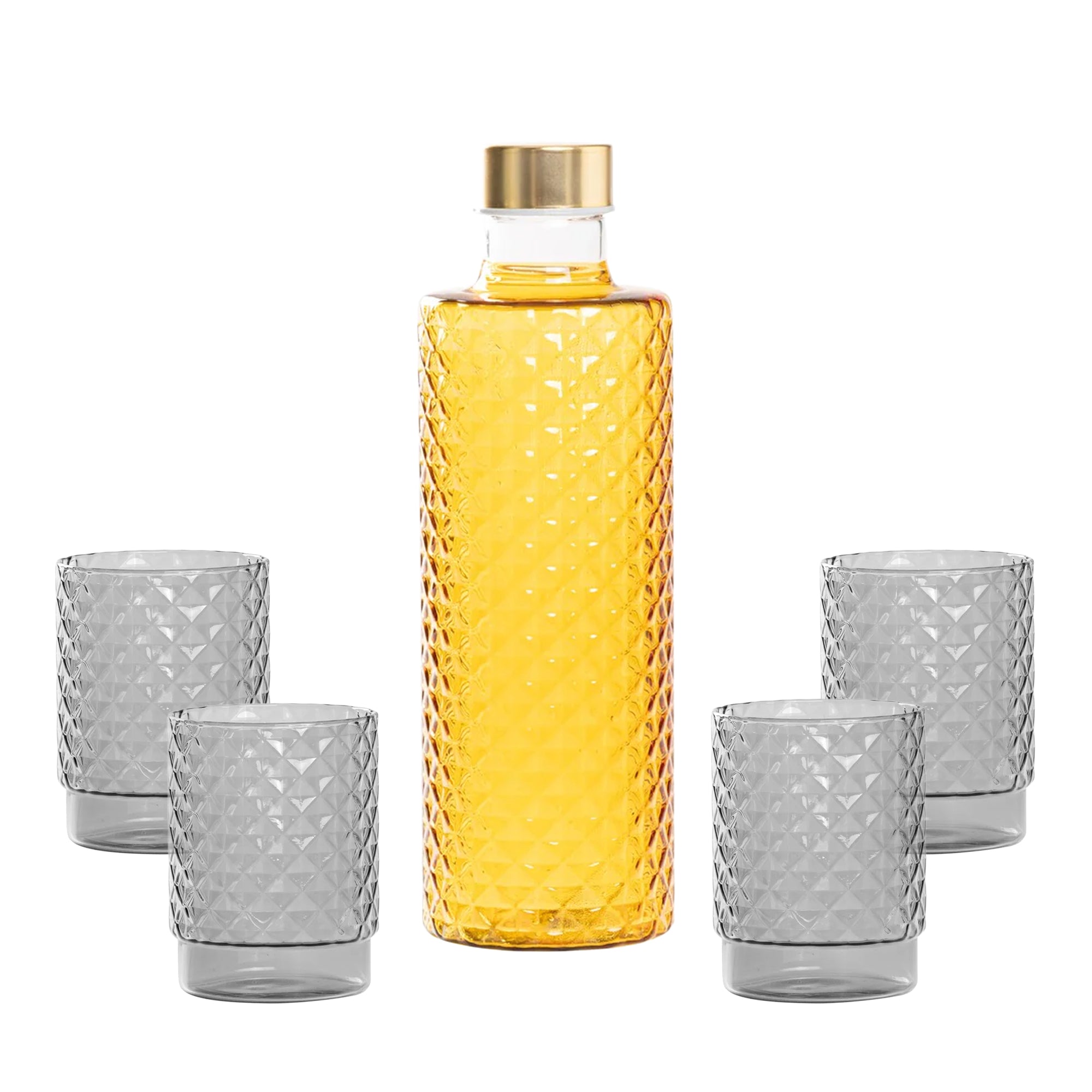 Isolano Set Glazen en Fles In Borosilicaatglas - Set 5 St