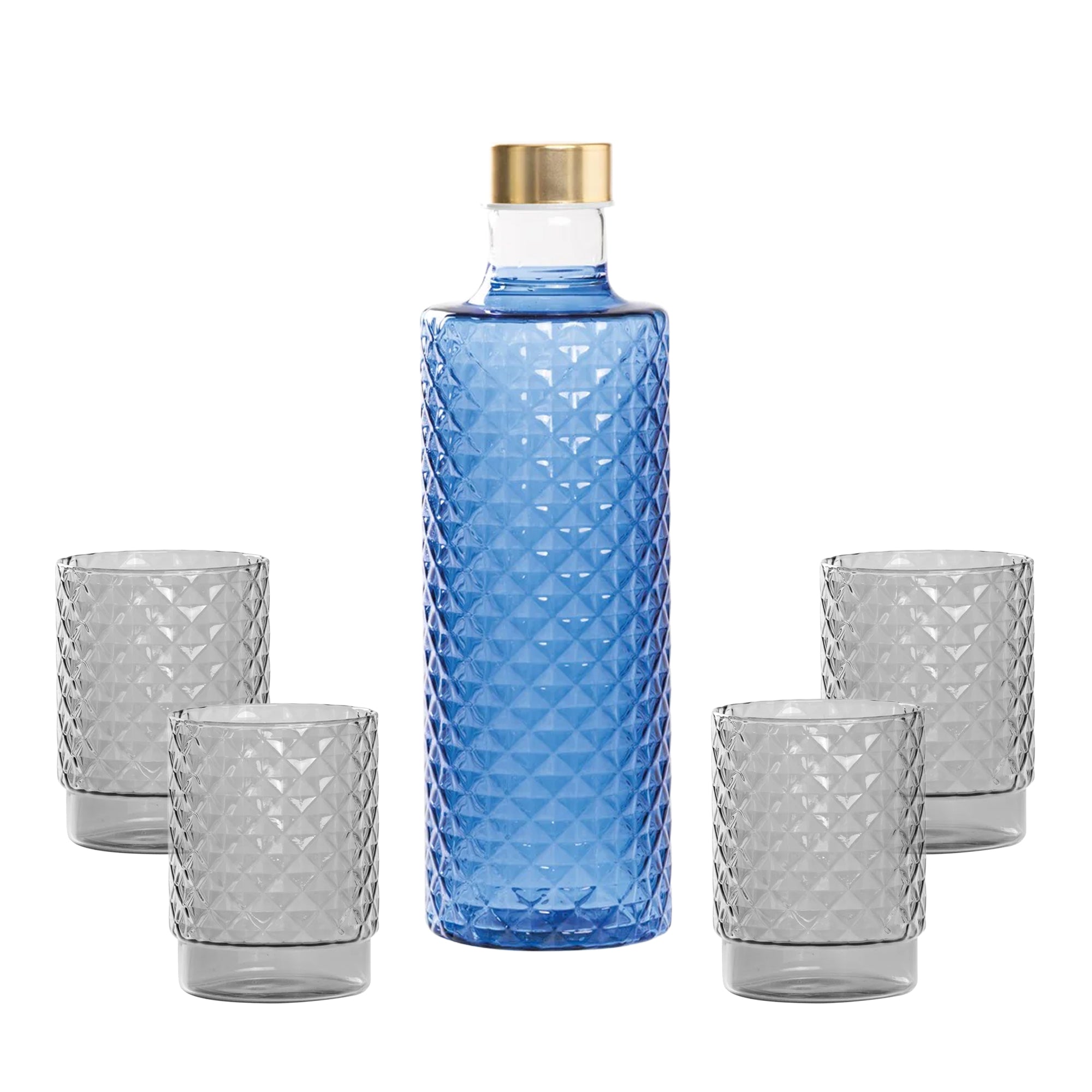 Isolano Set Glazen en Fles In Borosilicaatglas - Set 5 St