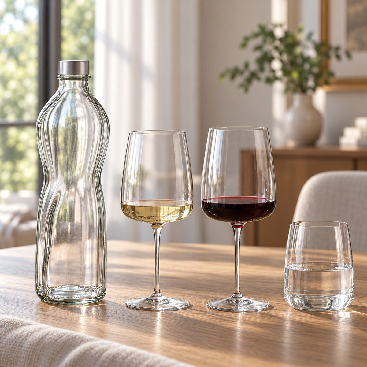 Bormioli Rocco 19-Piece Table Set: Nexo Glasses, Water Glasses, and Aqua Bottle