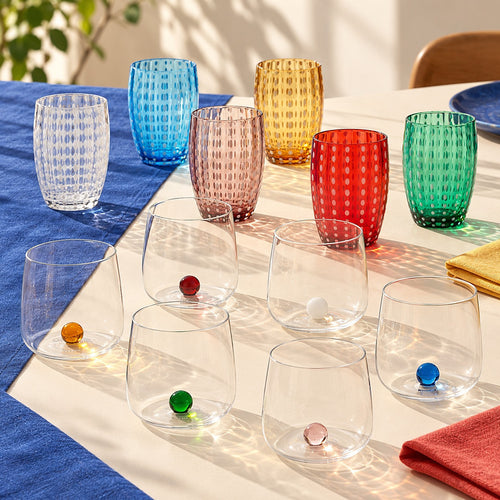 Zafferano Bilia e Perle – La Tavola a Colori, Set 12 Bicchieri