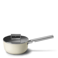 20 cm - Smeg Cookware Casseruola Alta Con Manico Antiaderente Ceramico In Alluminio Con Coperchio