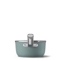 20 cm - Smeg Cookware Casseruola Alta Con Manico Antiaderente Ceramico In Alluminio Con Coperchio