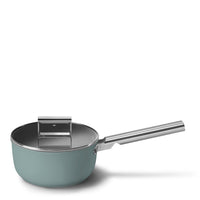 20 cm - Smeg Cookware Casseruola Alta Con Manico Antiaderente Ceramico In Alluminio Con Coperchio