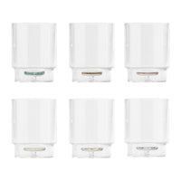 35 cl - Zafferano Teca Terrazzo Bicchiere Acqua Fatto a Mano In Vetro Borosilicato Set 6 Pz