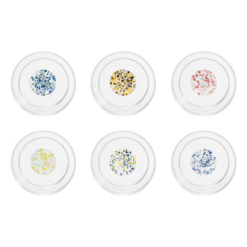 35 cl - Teca Terrazzo Water Glass Handmade in Borosilicate Glass Set of 6 Pcs