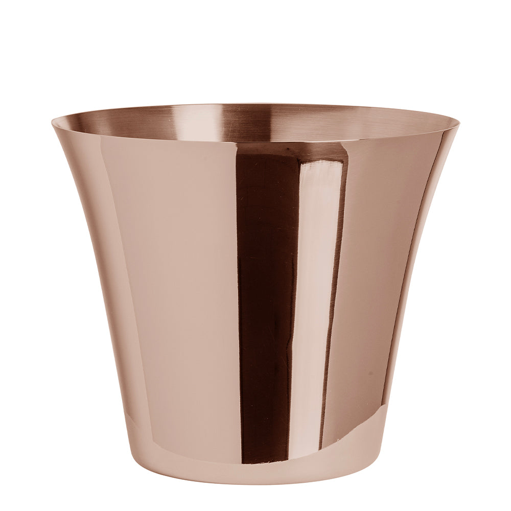 Ø 27 x H.21.5 - Abert Modern Secchiello Portabottiglie Ovale In Acciaio Inox 18-10