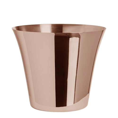 Ø 27 x H.21.5 - Abert Modern Secchiello Portabottiglie Ovale In Acciaio Inox 18-10