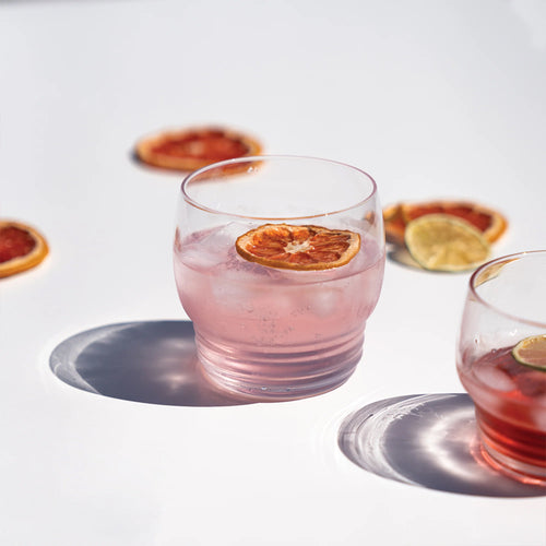 45 cl - Zafferano Righe Bicchiere Bibita In Vetro - Set 4 Pz