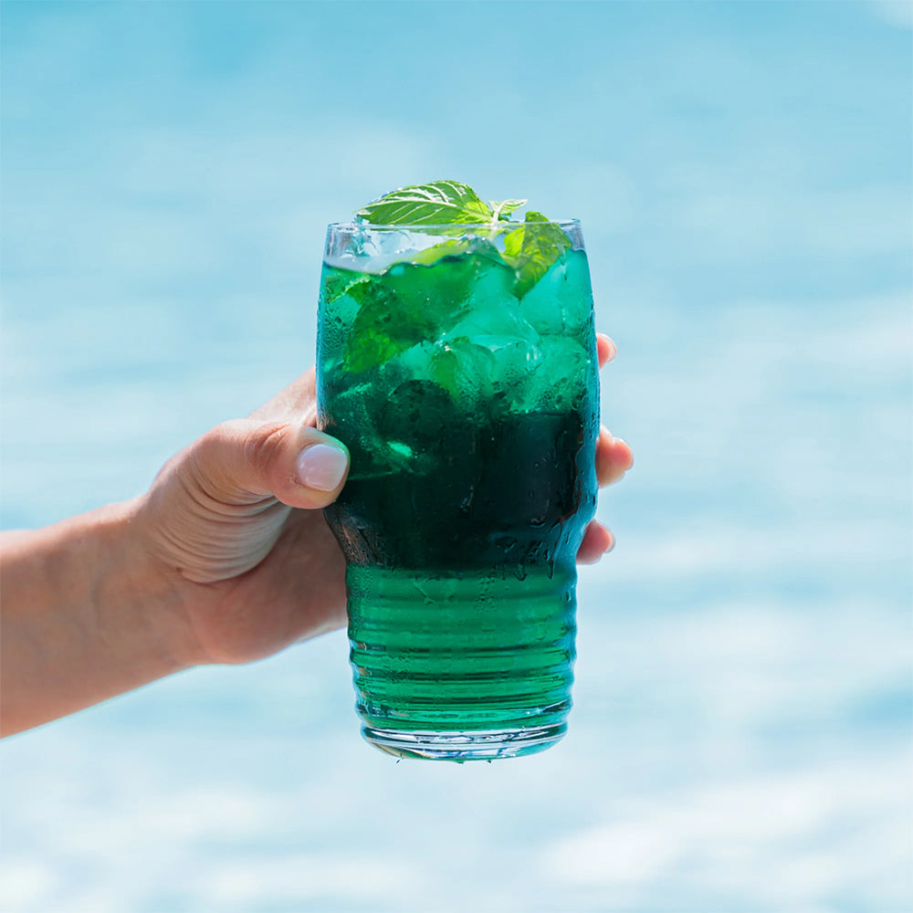 33 cl - Zafferano Righe Bicchiere Whisky Rocks In Vetro - Set 4 Pz