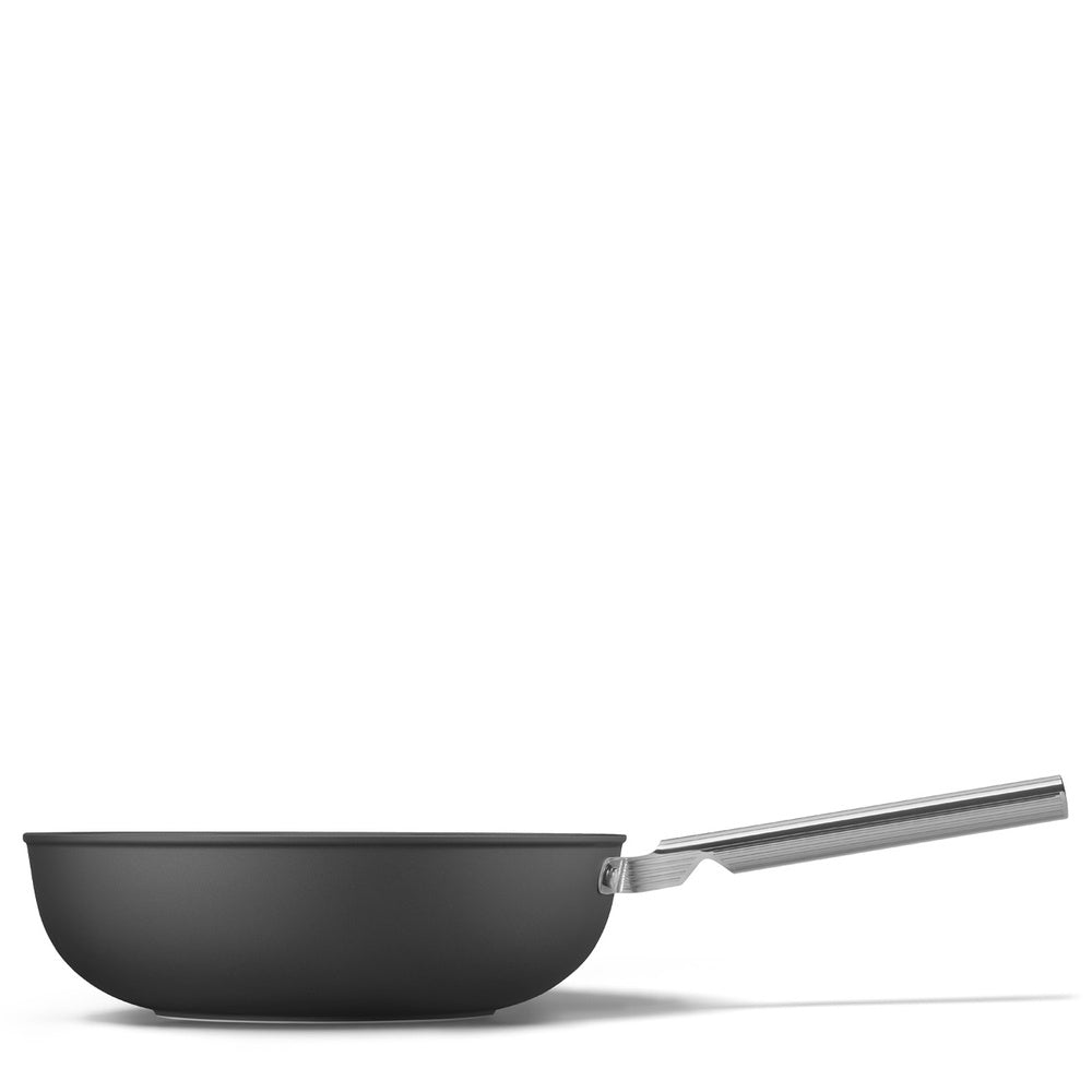 30 cm - Smeg Cookware Wok Antiaderente Ceramico In Alluminio Con Coperchio