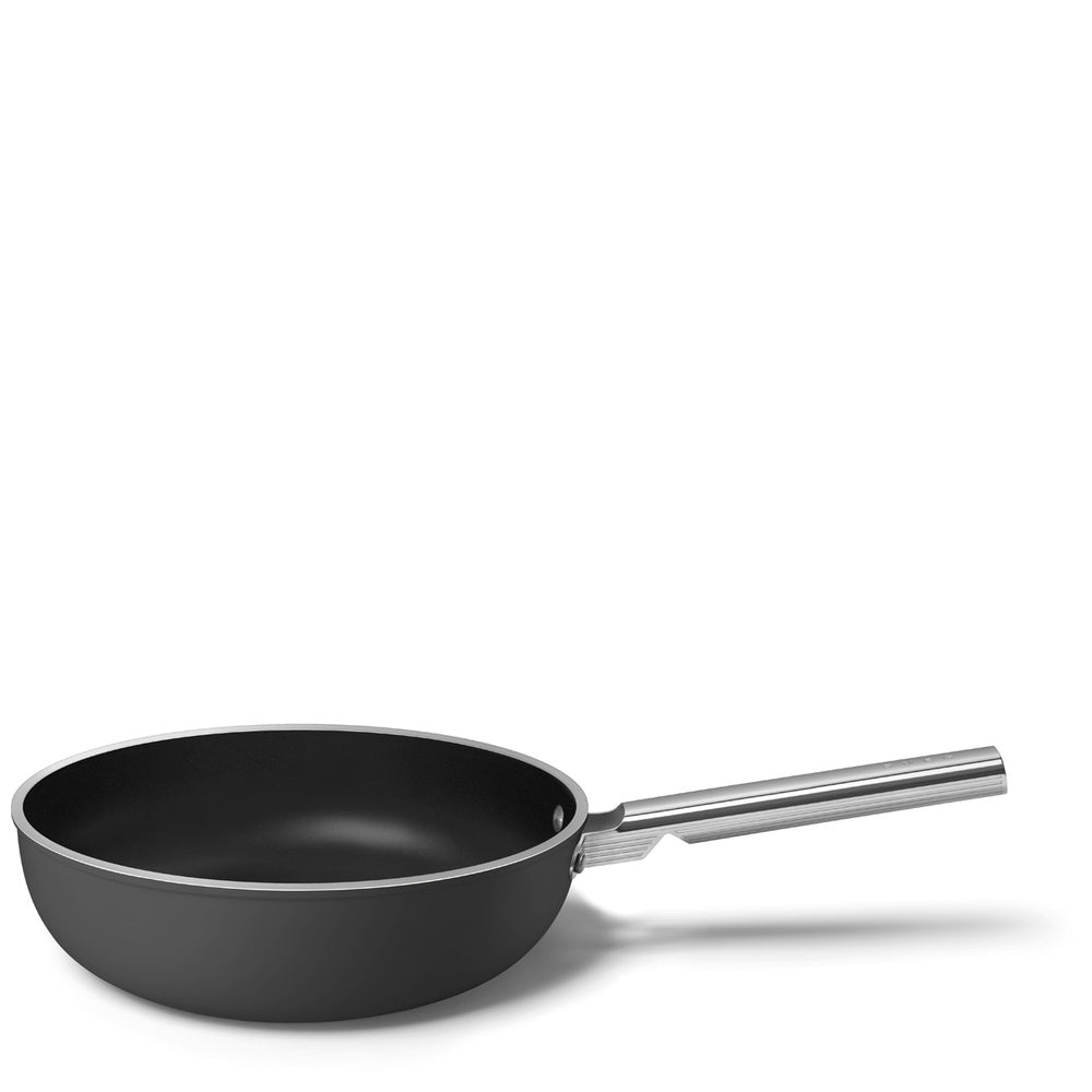30 cm - Smeg Cookware Wok Antiaderente Ceramico In Alluminio Con Coperchio