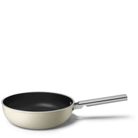 30 cm - Smeg Cookware Wok Antiaderente Ceramico In Alluminio Con Coperchio