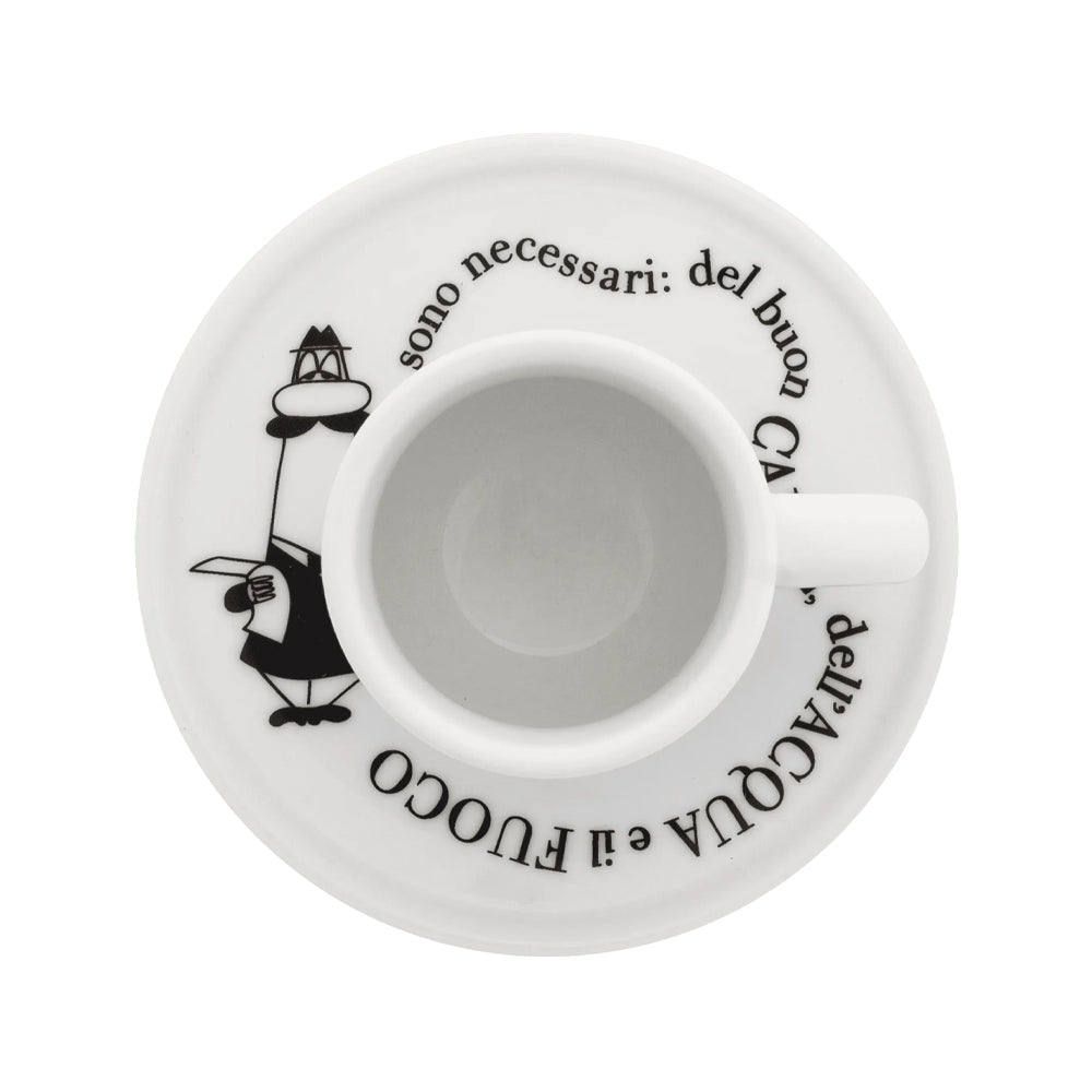 8 cl - Bialetti Carosello Tazzina Espresso Con Piattino In Porcellana Set 4 Pz