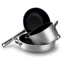Acciaio Inox Platinum Low Non-Stick Induction Pan with Handle