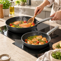 20-24 cm - Cookware Set Lage Koekenpannen van Aluminium met Keramische Coating - Set van 2