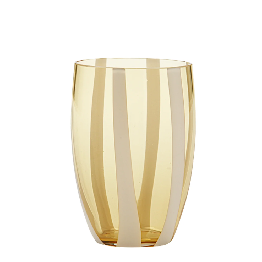 32 cl - Gessato Water Glass with Stripes in Handcrafted Glass - Set 6 Pieces
