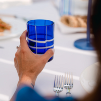 35 cl - Twiddle Verre À Eau À Rayures en Verre Soufflé - Ensemble 6 Pcs