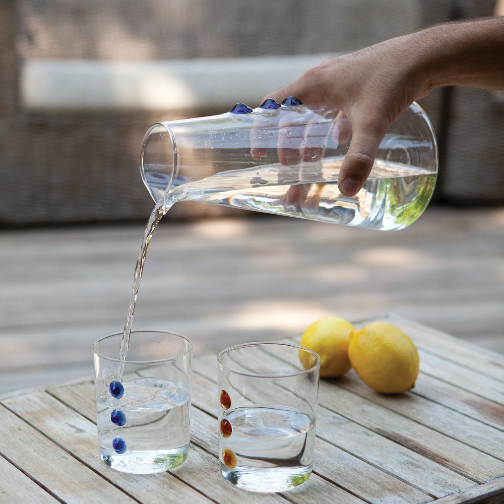 37 cl - Petoni Water Glasses 3 Vertical Points in Borosilicate Glass - Set 6 Pieces