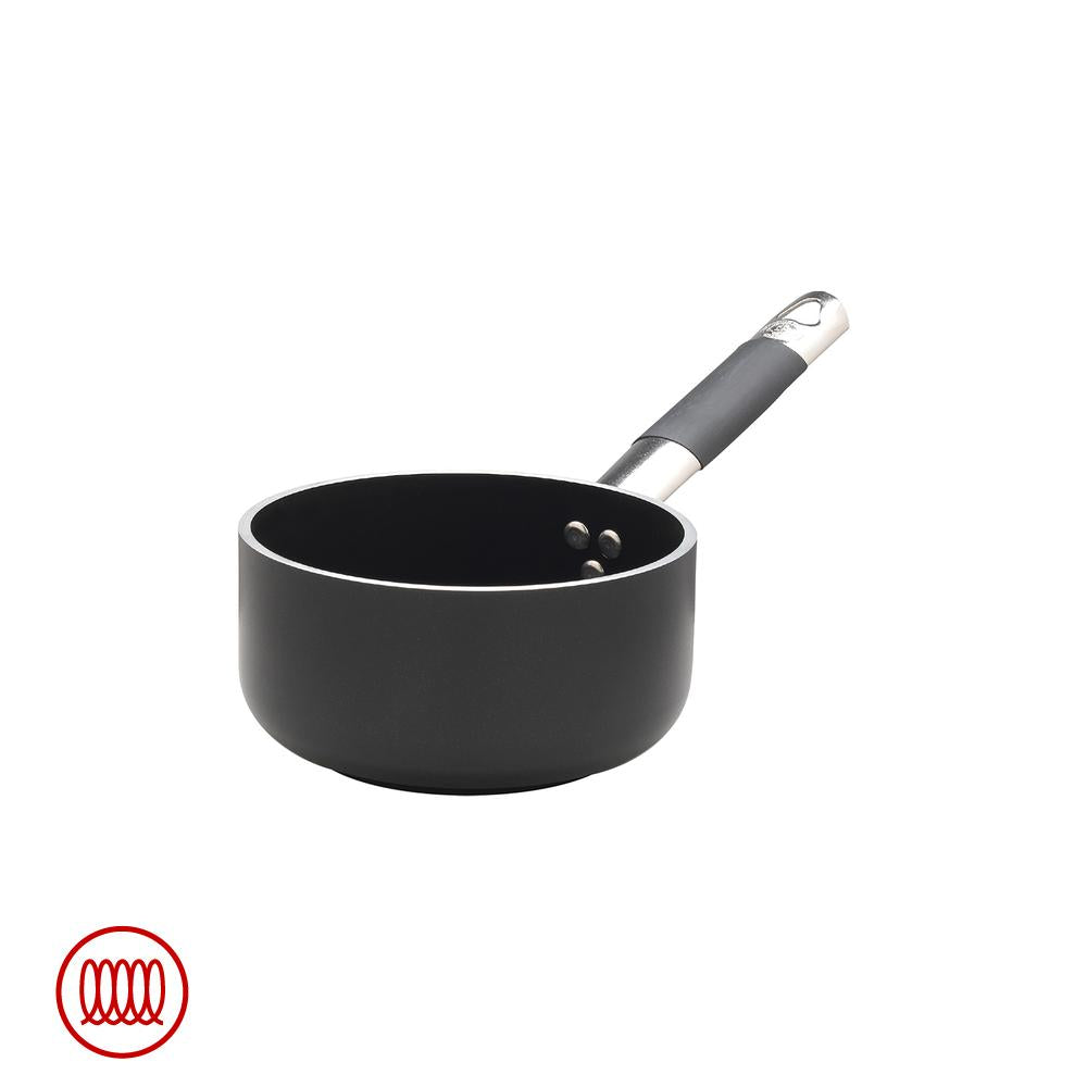 Agnelli AlBlack Casseruola Alta Induzione In Alluminio Antiaderente 5mm Con Manico Cool Inox