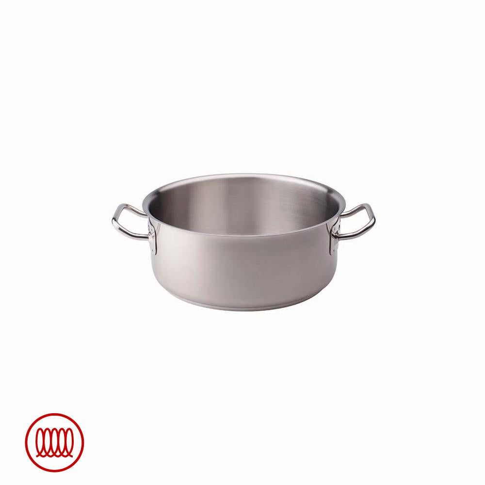 Agnelli Acciaio Inox Casseruola Bassa Induzione Con Due Maniglie