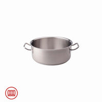 Agnelli Acciaio Inox Casseruola Bassa Induzione Con Due Maniglie