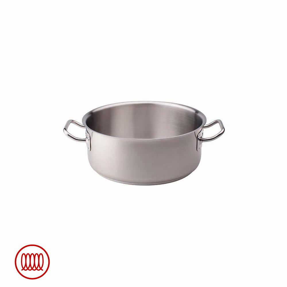 Agnelli Acciaio Inox Casseruola Bassa Induzione Con Due Maniglie