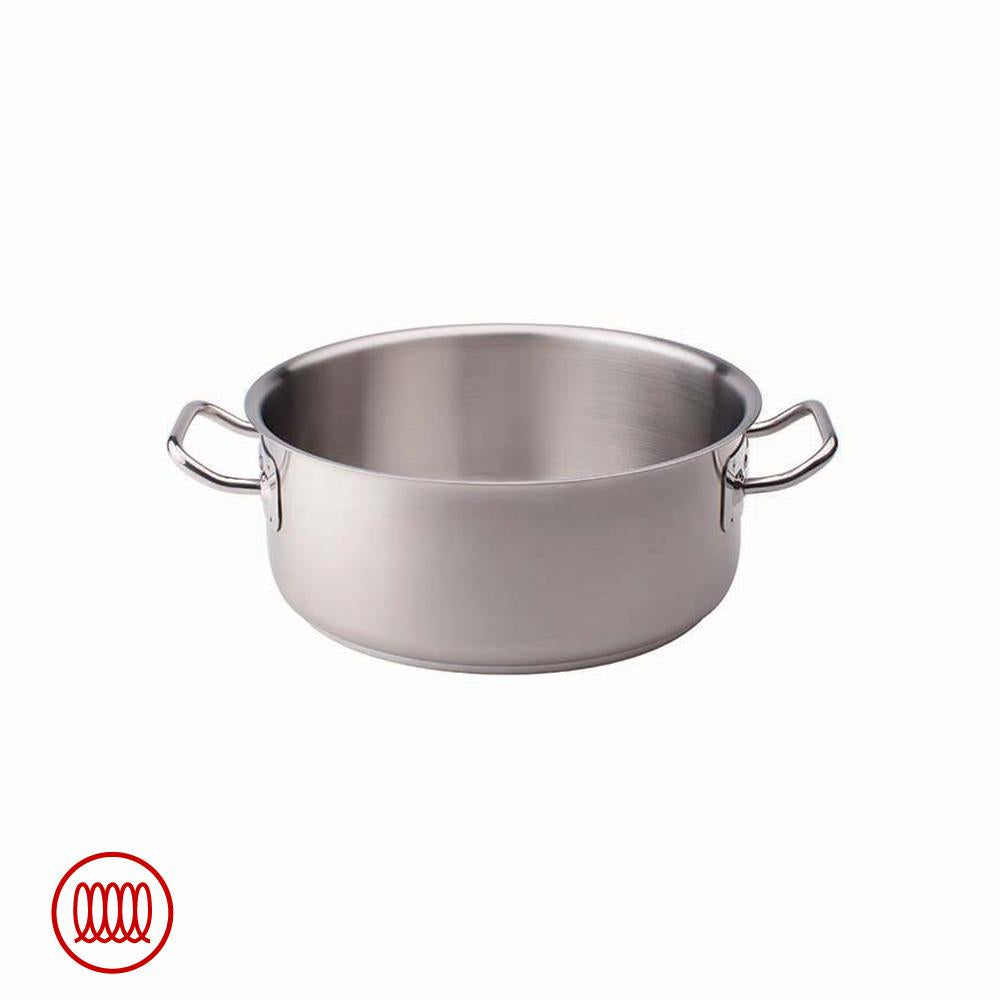 Agnelli Acciaio Inox Casseruola Bassa Induzione Con Due Maniglie