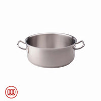 Agnelli Acciaio Inox Casseruola Bassa Induzione Con Due Maniglie