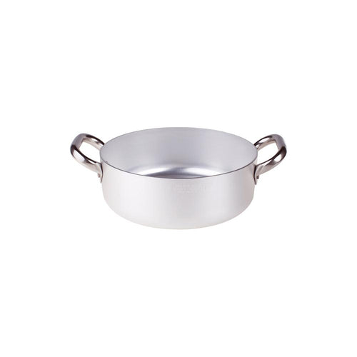 Agnelli Alluminio 3mm Professionale Casseruola Bassa Con 2 Maniglie Inox