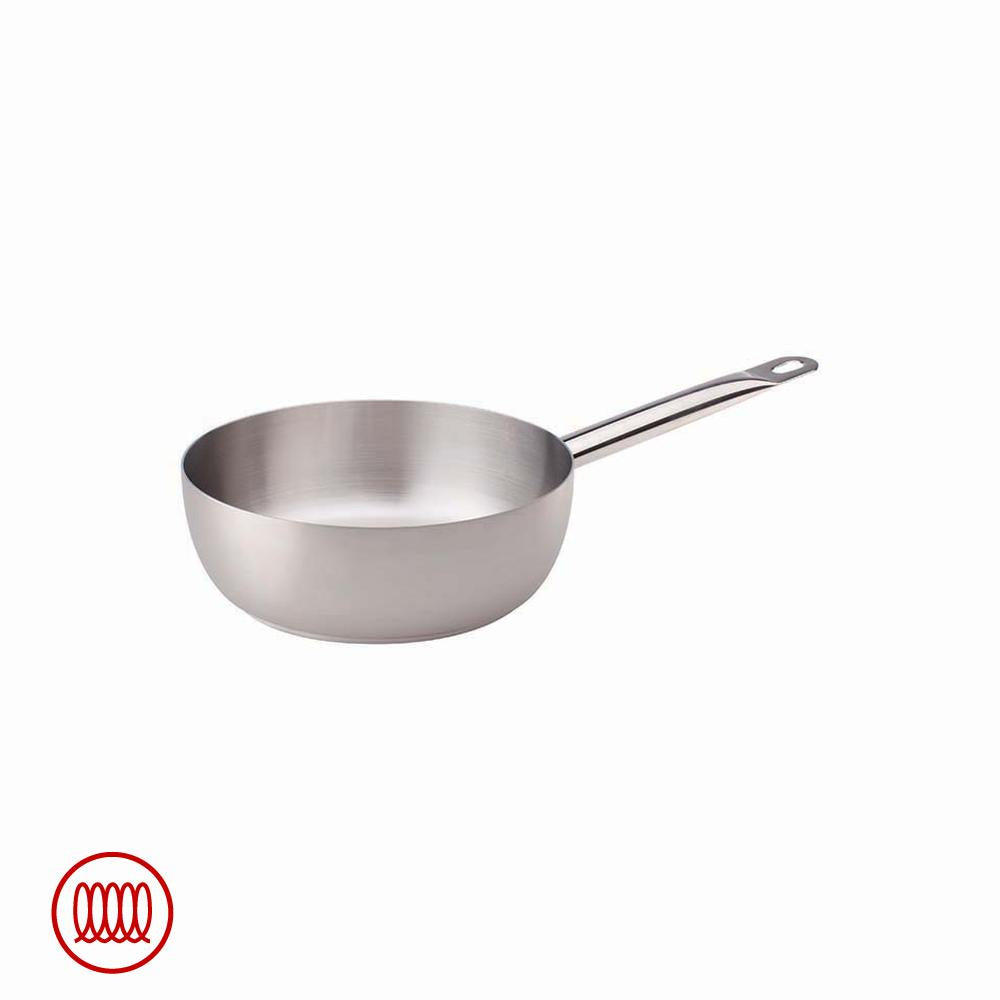 Acciaio Inox Poêle À Induction Conique Haute Avec Poignée Tubulaire
