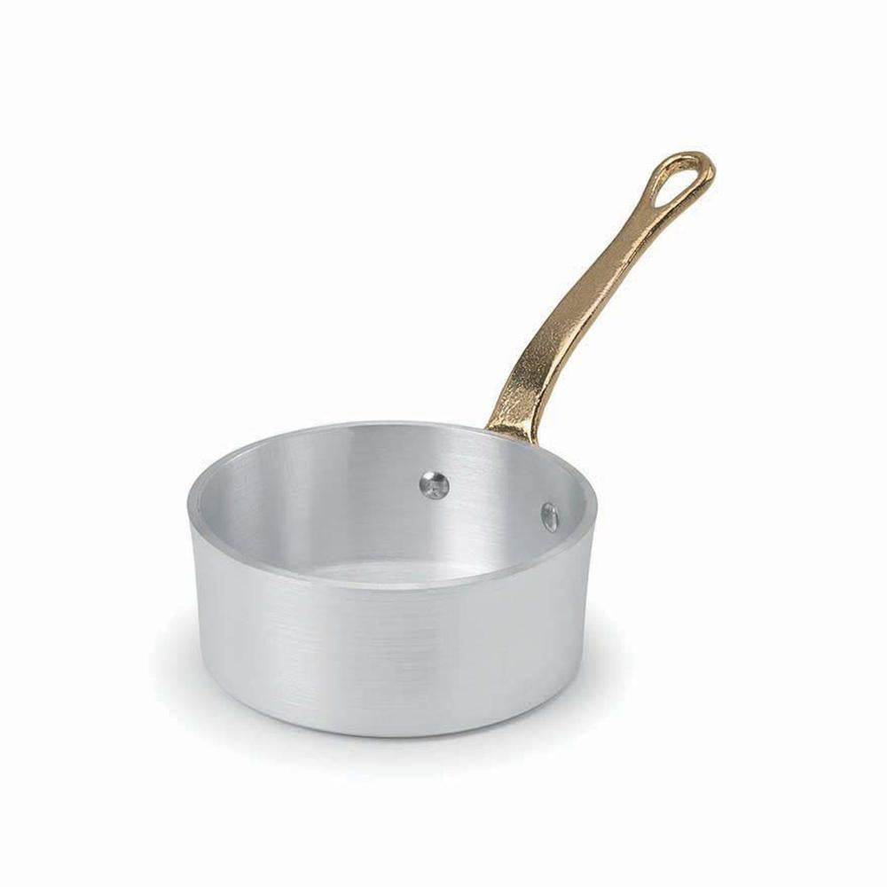 10 cm - Agnelli 1932 Servizio In Tavola Casseruolina Bassa Monoporzione In Alluminio Con Manico In Ottone