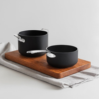 AlBlack Casserole Haute Induction En Aluminium Antiadhésif 5mm Avec Poignée Cool Inox