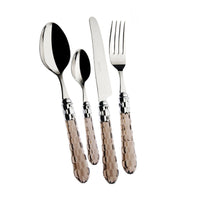 Cristallo Servizio Posate Ghiera Cromata Acciaio Inox - Set 24 Pz