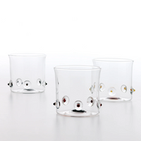 38 cl - Patèa Colorful Dotted Water Glasses in Borosilicate Glass - Set of 6 Pieces