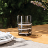 35 cl - Twiddle Verre À Eau À Rayures en Verre Soufflé - Ensemble 6 Pcs