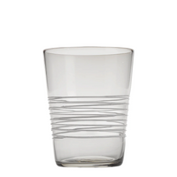 40 cl - Filante Water Glass with Stripes in Blown Glass - Set 6 Pieces