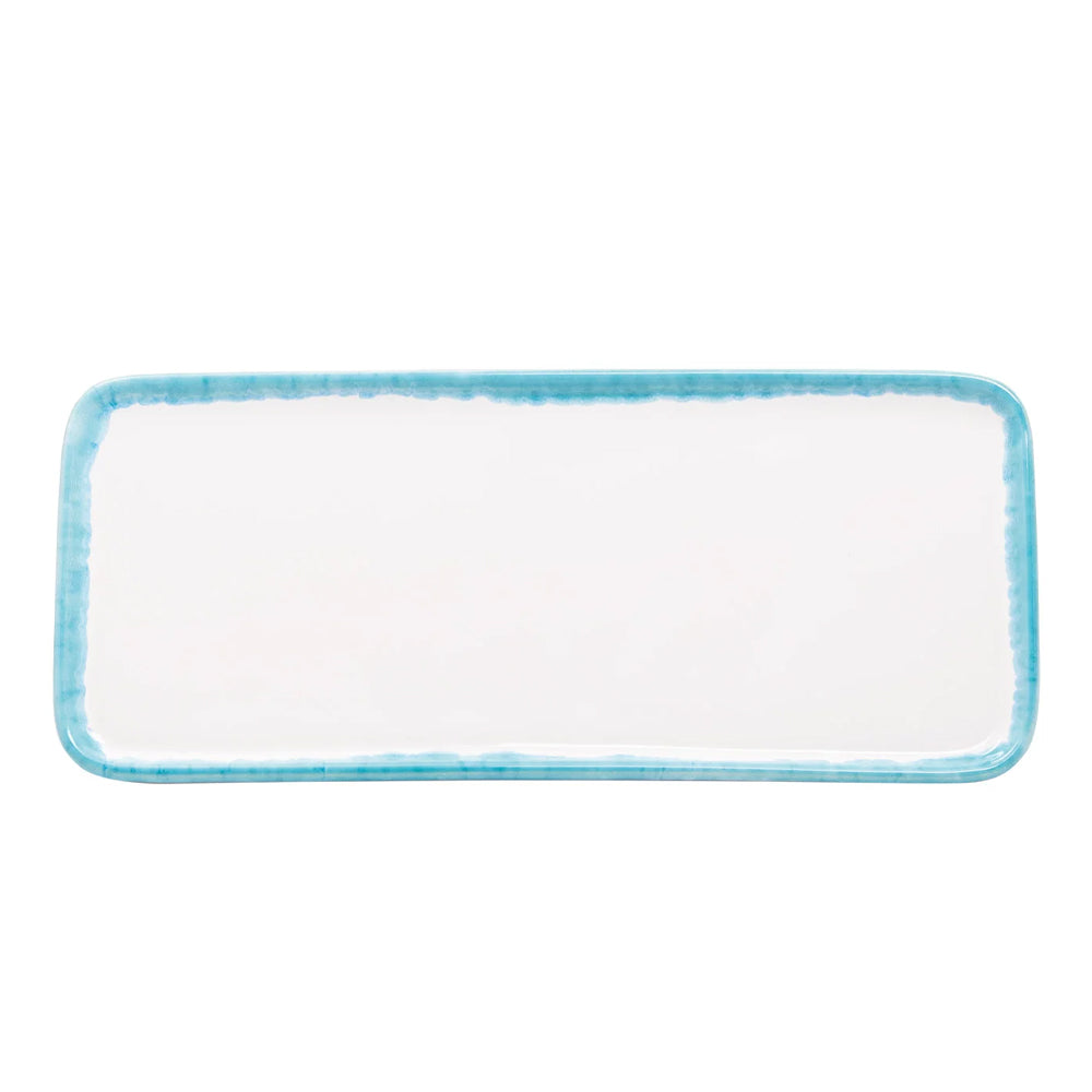 26.5x11.5 cm - Petit Vassoio Rettangolare Fatto a Mano In Ceramica - Set 2 Pz