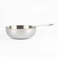 Alu-Inox 3-Ply High Risotto Pan with Polished Aluminum Handle