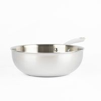 Alu-Inox 3-Ply High Risotto Pan with Polished Aluminum Handle