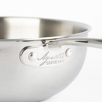 Alu-Inox 3-Ply High Risotto Pan with Polished Aluminum Handle