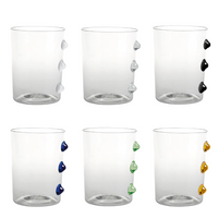 37 cl - Petoni Water Glasses 3 Vertical Points in Borosilicate Glass - Set 6 Pieces