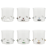 38 cl - Patèa Colorful Dotted Water Glasses in Borosilicate Glass - Set of 6 Pieces